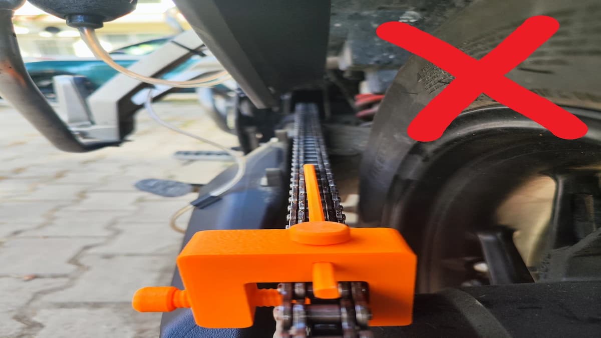 Dr.Chain Oiler - Chain Adjusting Tool - Motosiklet zincir ayarı,hatali ayar gösterim Hassas Motosiklet Zincir Ayarlama Aparatı